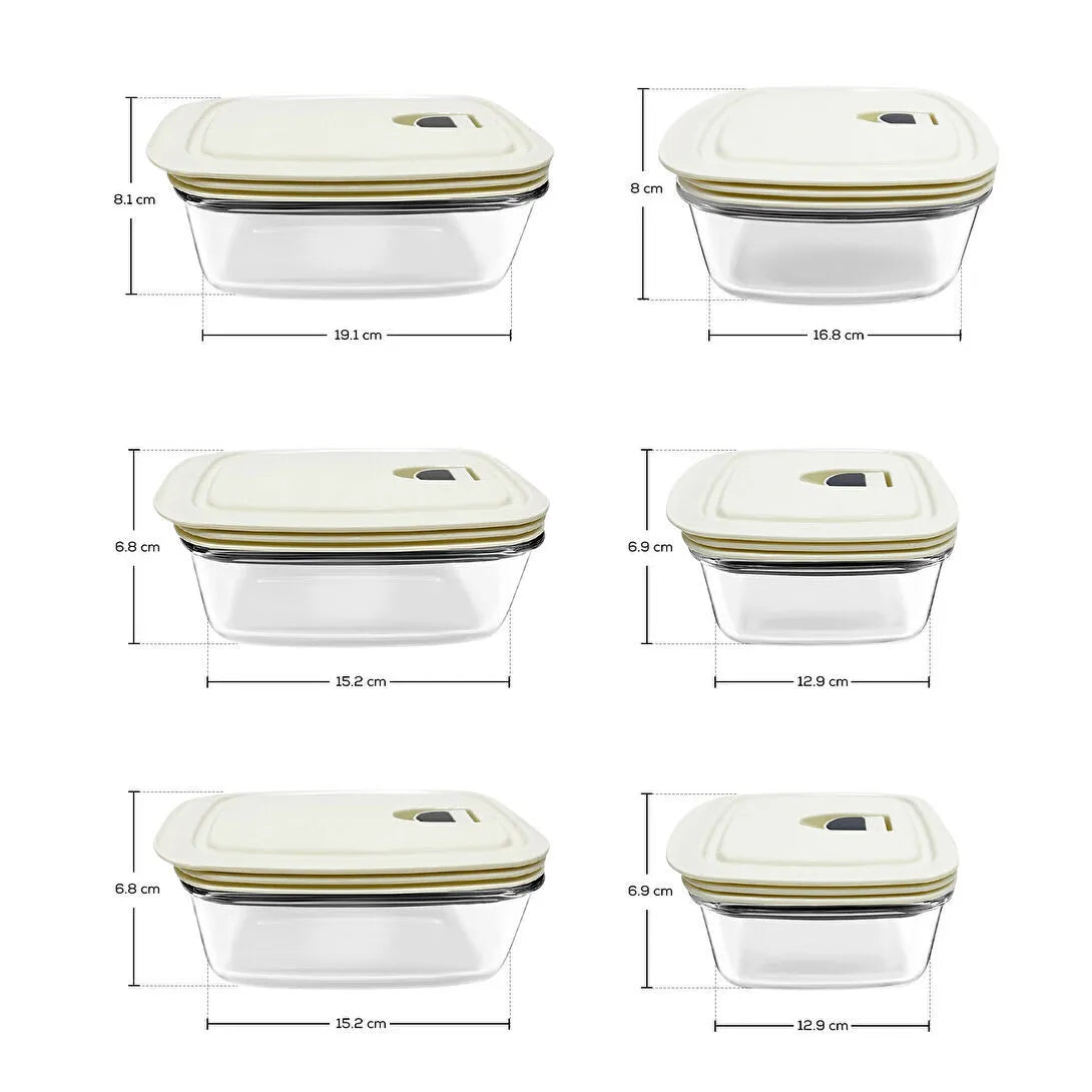 Karaca Cream 6'lı Şeffaf Saklama Kabı Set