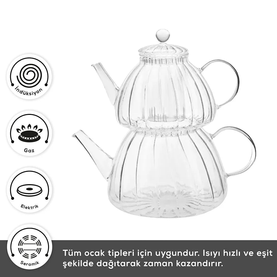Karaca Lori Borosilikat Cam Çaydanlık