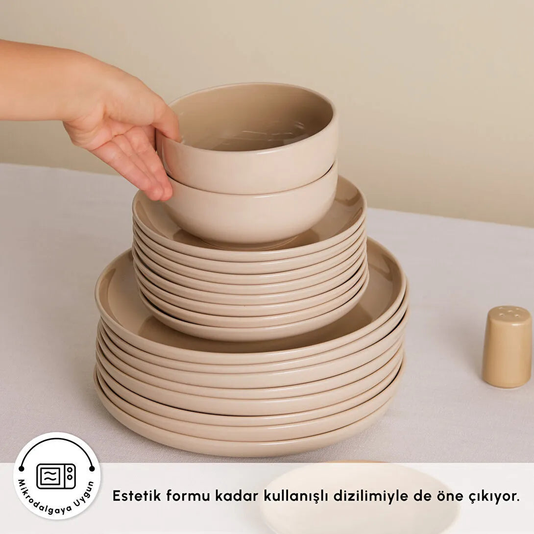 Karaca Earth Collection Terra 36 Parça 8 Kişilik Yemek Takımı Bej