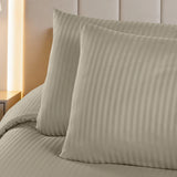 Linestyle King Size Kişilik %100 Pamuk Saten (90 Tel) Nevresim Seti Bej (3 Parça)