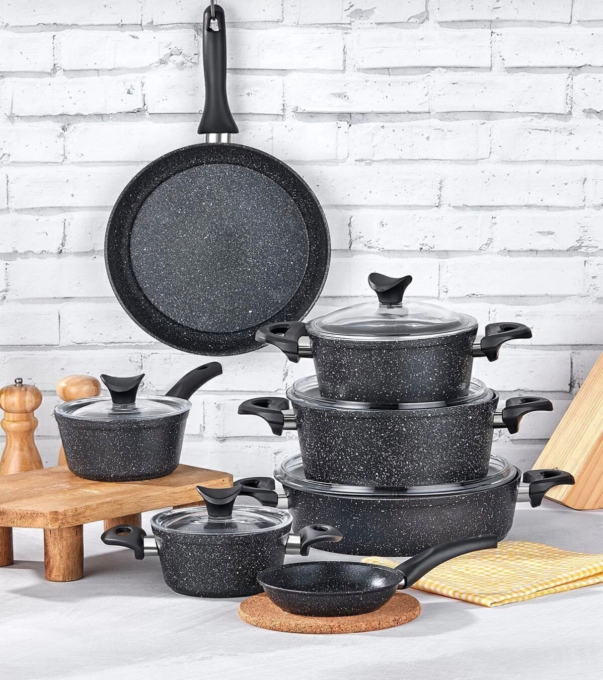 Taç MasterCook Family 12 Parça Granit Tencere Seti