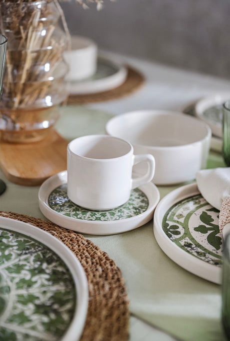 KERAMIKA Timeless Green Stackable Yemek / Kahvaltı Takımı 20 Parça 4 Kişilik