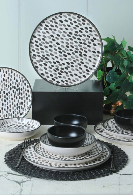 KERAMIKA Keraart Shadow Nordic Yemek Takımı 24 Parça 6 Kişilik 21434