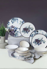 KERAMIKA Purple Flower Yemek Takımı 24 Parça 6 Kişilik