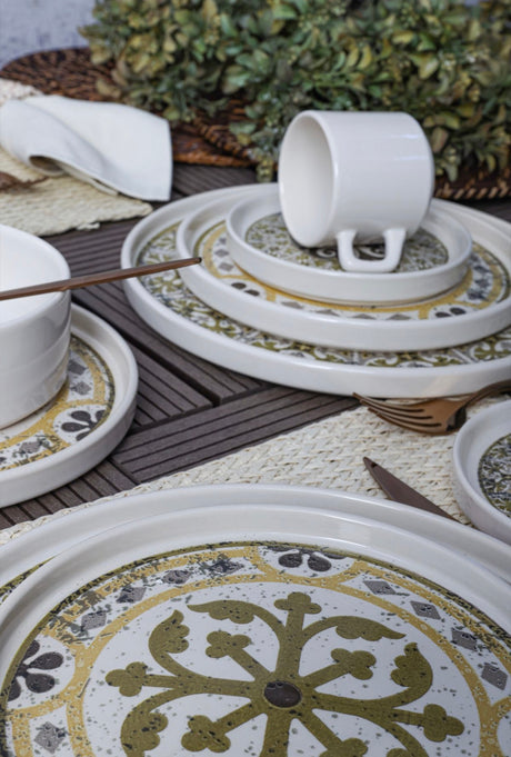 KERAMIKA Timeless Brown Stackable Yemek / Kahvaltı Takımı 20 Parça 4 Kişilik