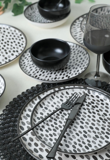 KERAMIKA Keraart Shadow Nordic Yemek Takımı 24 Parça 6 Kişilik 21434