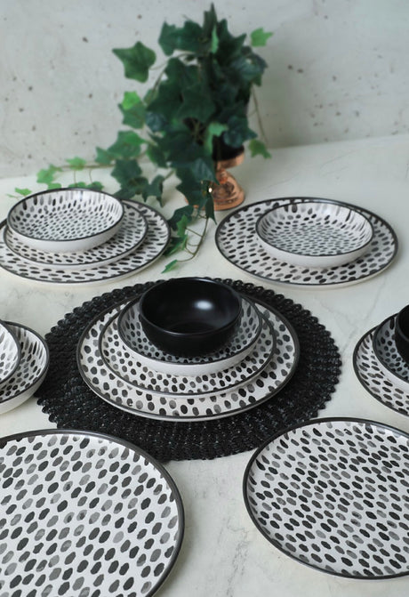 KERAMIKA Keraart Shadow Nordic Yemek Takımı 24 Parça 6 Kişilik 21434