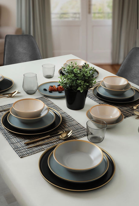 KERAMIKA Safir Gri Yemek Takımı 6 Kişilik 24 Parça 624-995