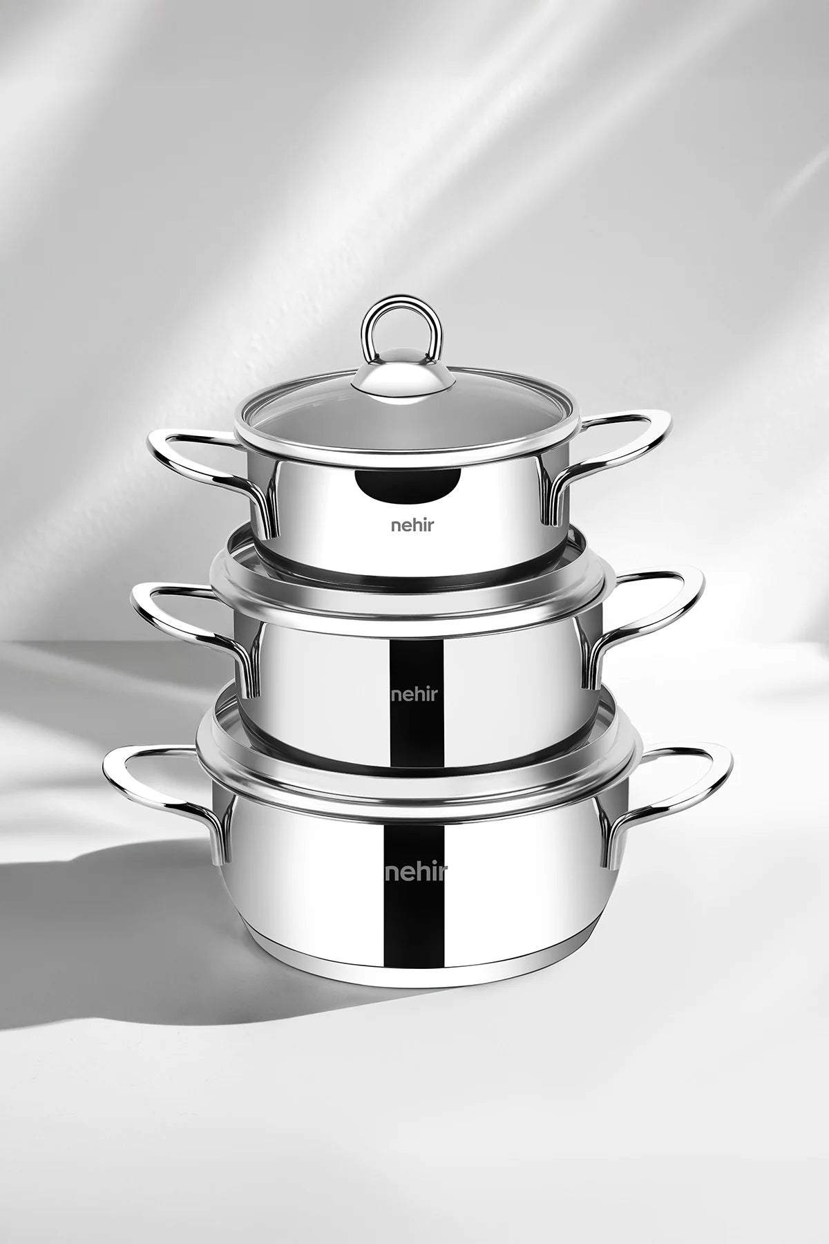 Silver 6 Parça Paslanmaz Çelik Mini Tencere Seti (12-14-16 cm)
