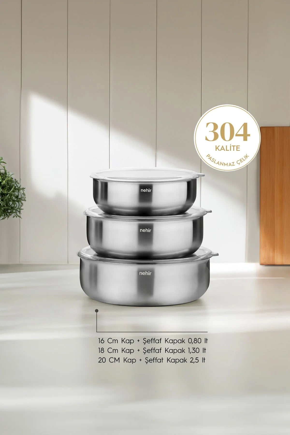 Silver Çelik 6 Parça Saklama Kabı