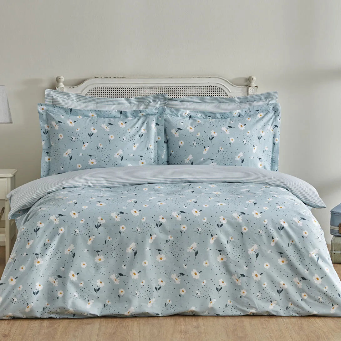 Karaca Home Daisy %100 Pamuk Çift Kişilik Nevresim Takımı Mint