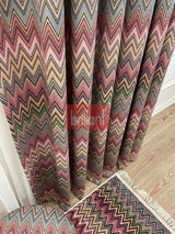 Zigzag Desenli PİLESİZ DÜZ DİKİM Ekstraforlu Fon Perde 300x260