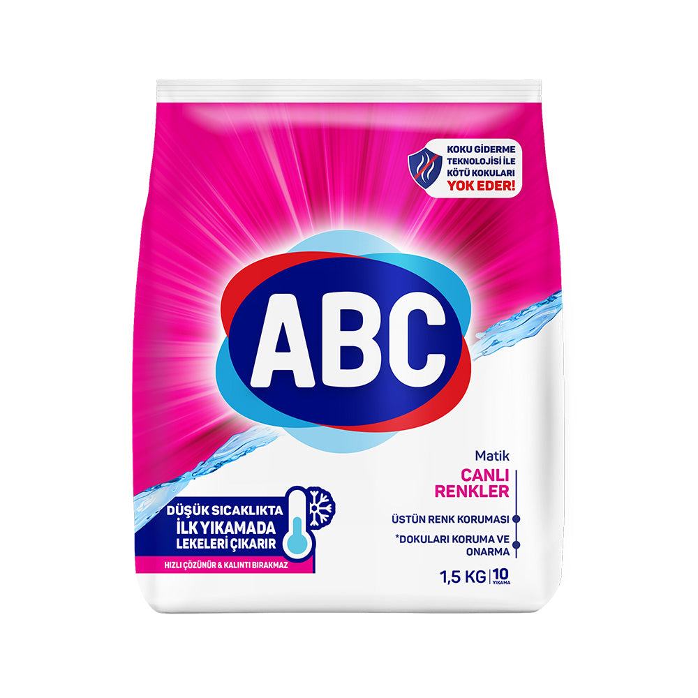 ABC Toz Çamaşır Deterjanı Canlı Renkler 1.5 kg