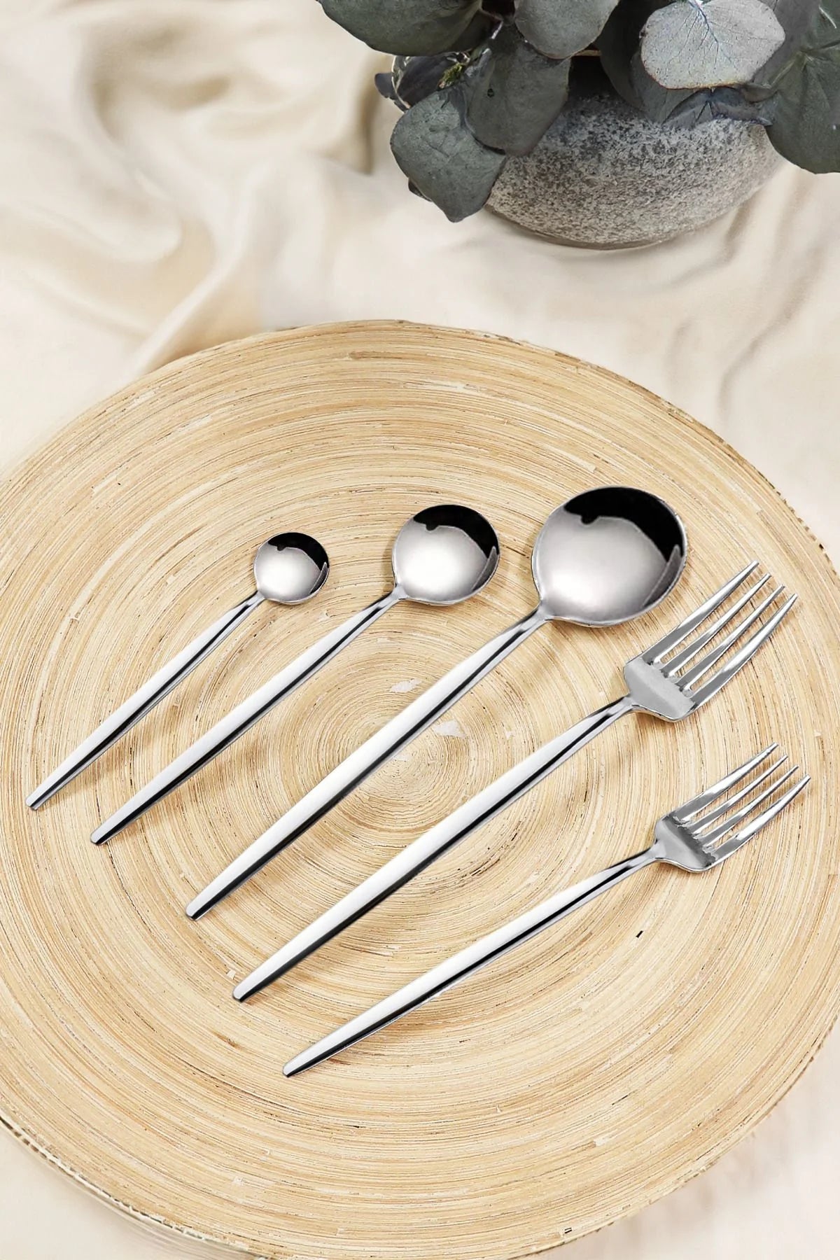 KİTCHEN LİFE Paris 60 Parça 6 Kişilik Paslanmaz Çelik Çatal Kaşık Takımı - 18/10 Çelik