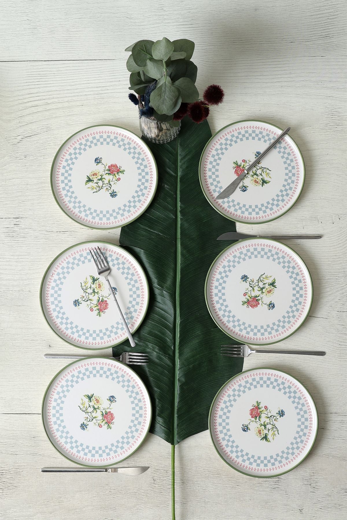 KERAMIKA Rose Line Nordic Pasta Tabağı 22 Cm 6 Adet