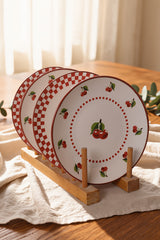 KERAMIKA Plaid Cherry Pasta Tabağı 20 Cm 4 Adet 23766-74