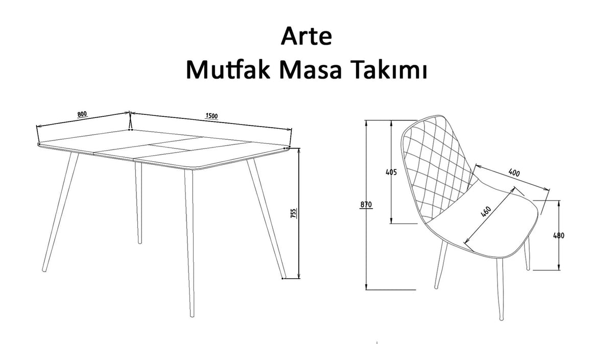 Bellona Arte Mutfak Masa Takımı