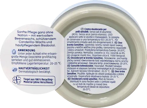 Hassas ciltler için deodorant krem, 50 ml
