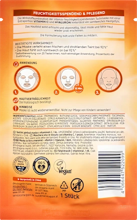 C vitamini içeren kağıt maske, 1 adet