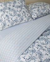 English Home - Berryland Kolay Ütülenir Çarşaflı Tek Kişilik Nevresim Takımı 160x220 cm Mavi-Turuncu