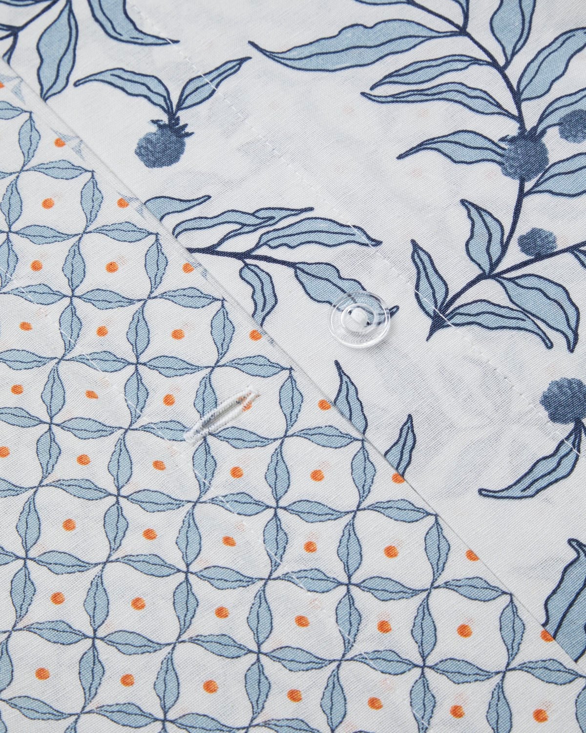 English Home - Berryland Kolay Ütülenir Çarşaflı Tek Kişilik Nevresim Takımı 160x220 cm Mavi-Turuncu