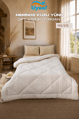 Uysal Home Gold Biyeli %100 Pamuklu Yün Yorgan Çift Kişilik