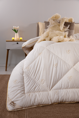 Uysal Home Gold Biyeli %100 Pamuklu Yün Yorgan Çift Kişilik