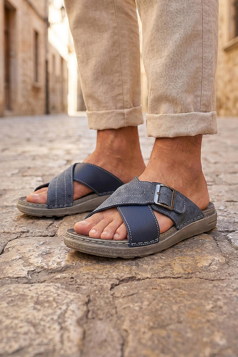 Gezer Naturela Erkek Yazlık Tek Toka Ayarlanabilir Rahat Taban Günlük Terlik
