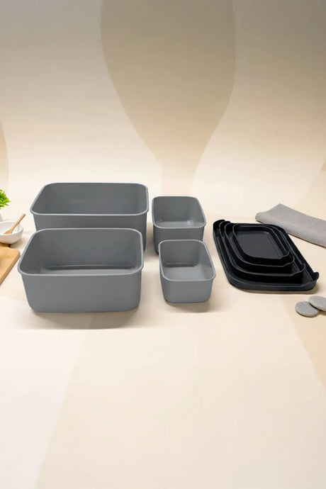 Kitchen Life 4’lü Dikdörtgen Saklama Kabı Seti (0,43ml-0,83ml-1.6L-2.6L) Mikrodalga ve Dondurucu Uyumlu