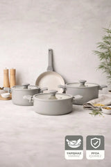 Kitchen Life Gigilli Luna 7 Parça Crystal Tencere ve Tava Seti