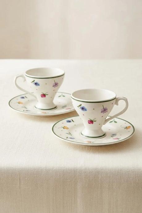 Kitchen Life Gözde 4 Parça 2 Kişilik Porselen Kahve Fincan Takımı 100 ml