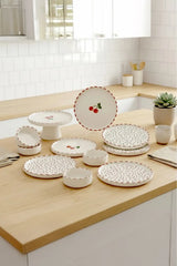 Kitchen Life Kiraz Stackable 11 Parça 6 kişilik Kahvaltı Takımı-Lüx Kahvaltılık Sunum Seti Tabağı
