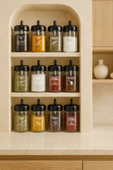 Kitchen Life 12 Adet Kapağı Kendinden Kaşıklı Baharatlık Seti - 300 ml