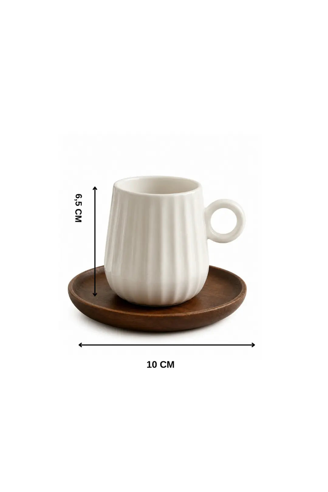 Kitchen Life Keny 12 Parça 6 Kişilik Porselen Kahve Fincan Takımı 100 ml Akasya Tabaklı Fincan Seti