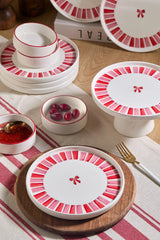 Kitchen Life Handmade 11 Parça Ribbon Ayaklı Sunum Standlı Kahvaltı Takımı - Kurdelalı Kahvaltı Takımı