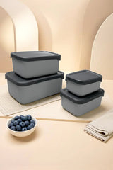 Kitchen Life 4’lü Dikdörtgen Saklama Kabı Seti (0,43ml-0,83ml-1.6L-2.6L) Mikrodalga ve Dondurucu Uyumlu