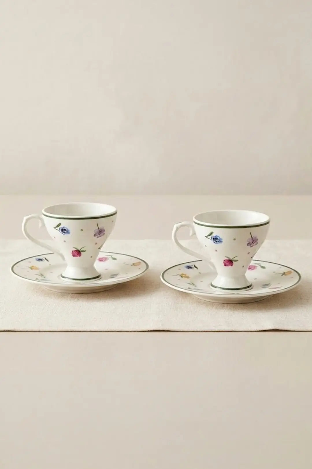 Kitchen Life Gözde 4 Parça 2 Kişilik Porselen Kahve Fincan Takımı 100 ml