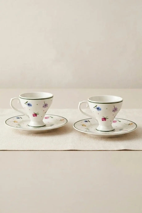 Kitchen Life Gözde 4 Parça 2 Kişilik Porselen Kahve Fincan Takımı 100 ml