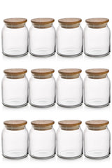 Kitchen Life Myrina Etiketli 12'li Ahşap Vakumlu Kapaklı Baharatlık Takımı 300ml x12