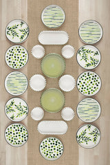 Kitchen Life 22 Parça 12 Kişilik Greentree Stackable Kahvaltı Takımı - Lüx Kahvaltılık Sunum Seti Tabağı