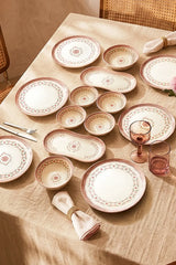 Kitchen Life 14 Parça 6 Kişilik Pinktalisman Porselen Kahvaltı Takımı Kahvaltılık Sunum Seti