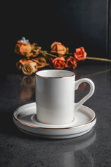 Kitchen Life 12 Parça 6 Kişilik Altın Yaldızlı Kahve Fincan Takımı - Kahve Fincanı Takımı