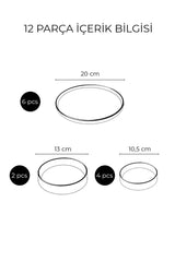 Kitchen Life 12 Parça 6 Kişilik Stackable Evil Eyes Kahvaltı Takımı - Lüx Kahvaltılık Sunum Tabağı Seti