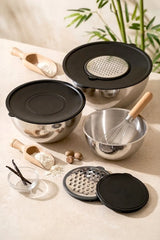 Kitchen Life Paslanmaz Çelik Profesyonelia Rendeli Karıştırma Kabı ve Saklama Kabı Kase
