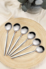 Kitchen Life Paris 6'lı Paslanmaz Çelik Yemek Kaşığı - 18/10 Stainless Steel