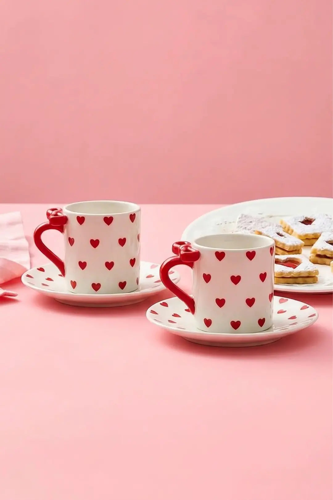 Kitchen Life 4 Parça 2 Kişilik Amore Porselen Kahve Fincan Takımı 90 ml