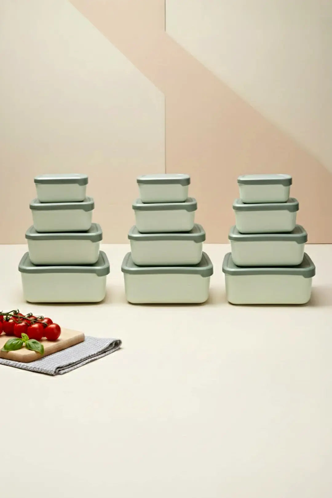 Kitchen Life 12’li Dikdörtgen Saklama Kabı Seti (0,43ml-0,83ml-1.6L-2.6L) Mikrodalga ve Dondurucu Uyumlu