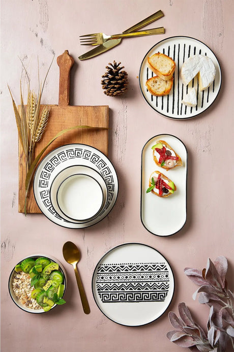 Kitchen Life 14 Parça 6 Kişilik Stackable Sio Savior Kahvaltı Takımı - Lüx Kahvaltılık Sunum Seti Tabağı