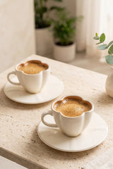 Kitchen Life 4 Parça 2 Kişilik Altın Yaldızlı Porselen Kahve Fincanı 100 ml