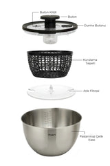 Kitchen Life Mıen 11 Parça Profesyonelia Rendeli Karıştırma ve Salata Kurutucu Saklama Kabı Full Hazırlık Seti